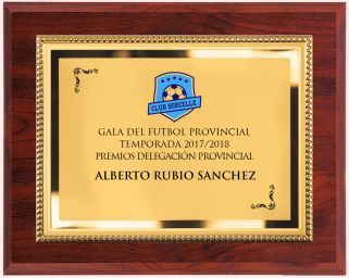 Placa conmemorativa grande dorada