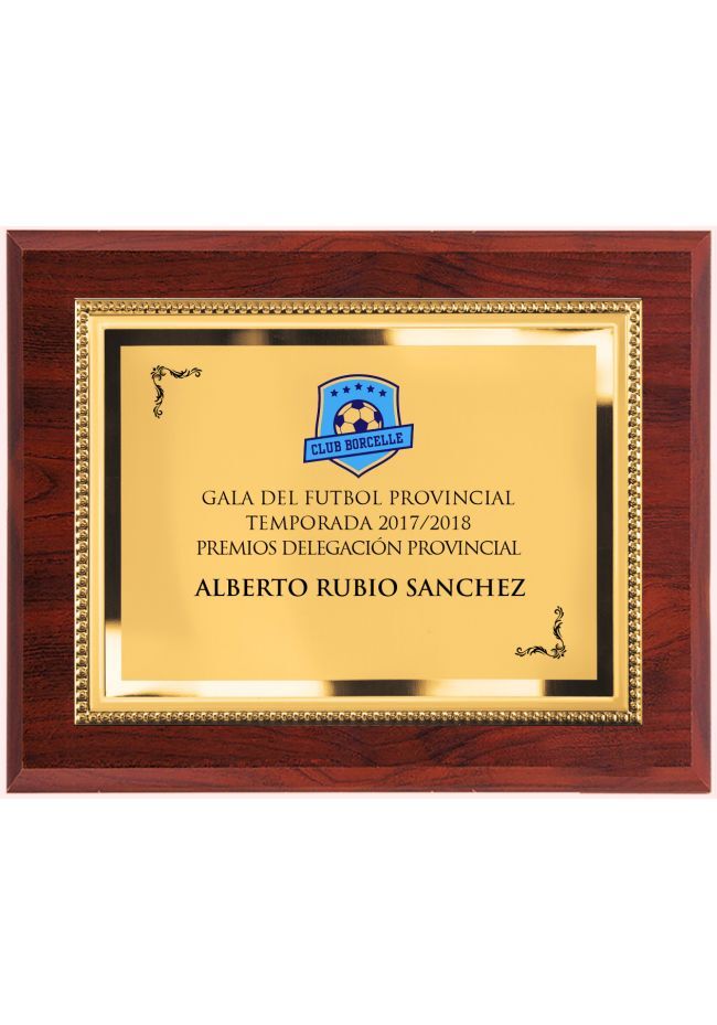 Large golden commemorative plaque