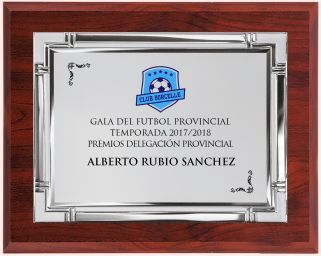 Placa conmemorativa grande en plata