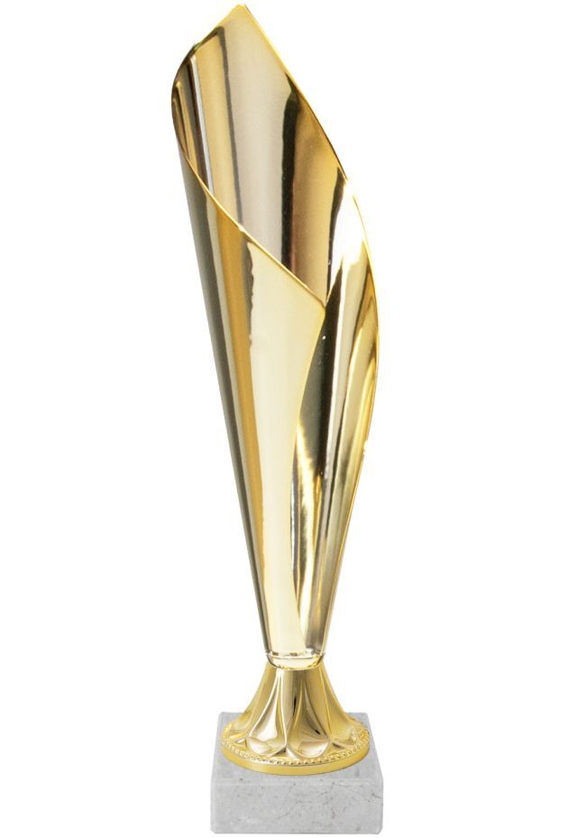 Golden metal cup trophy