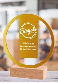 Personalized golden hoop trophy