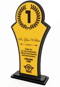 Trofeo dorado acrilico