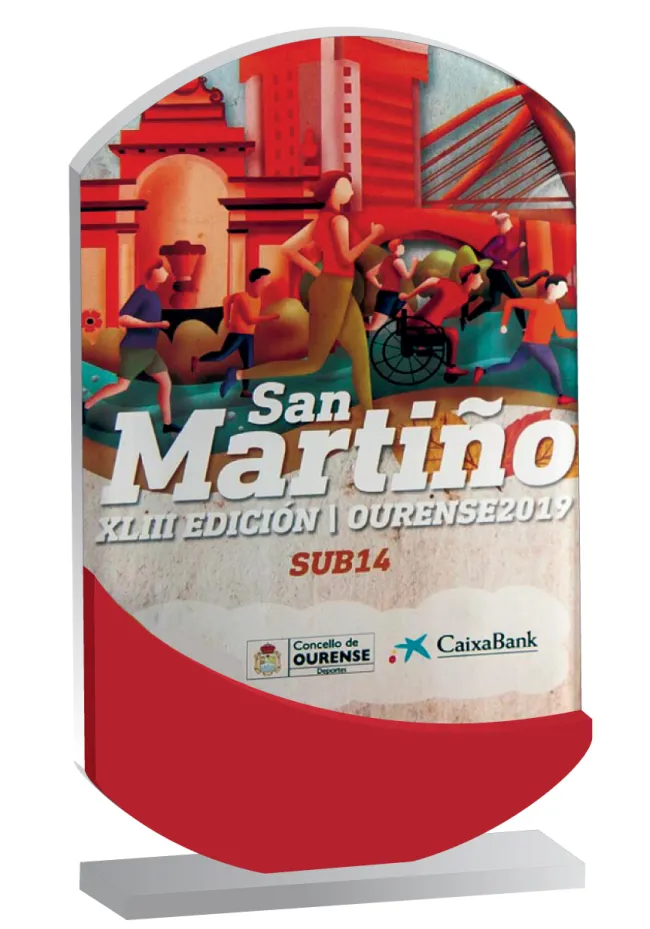 Trofeo ovale in acrilico