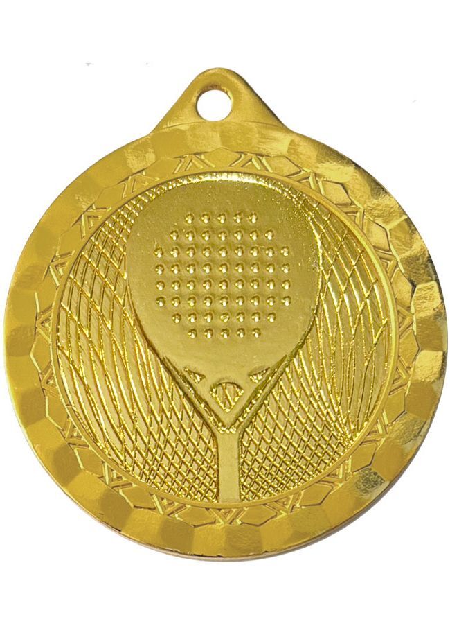 Embossed padel sports medal