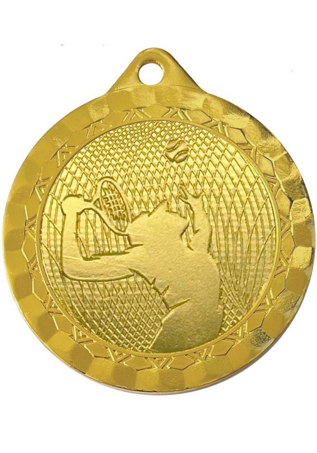 Embossed tennis sports medal