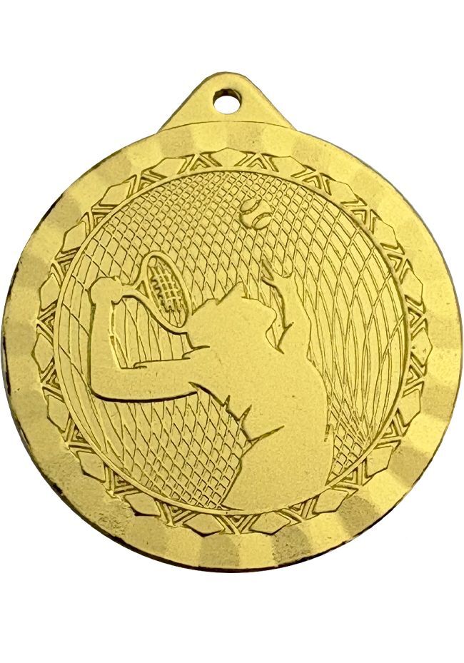 Medalla deportiva de tenis en relieve