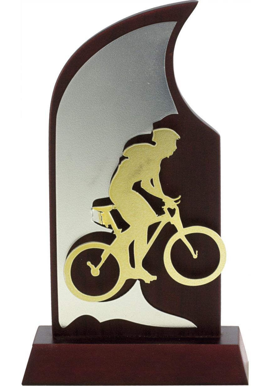Trofeo en madera con figura de cualquier deporte