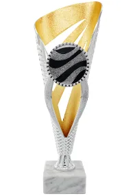 Copa trofeo bicolor dorado plata grande