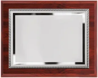 Placa conmemorativa grande plateada borde