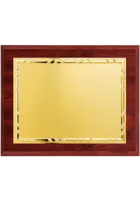 Placa de homaje grande dorada con borde