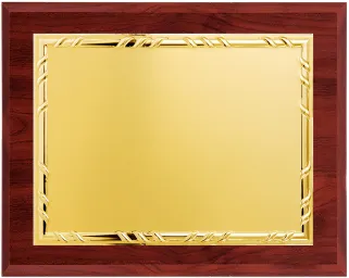 Placa de homaje grande dorada con borde