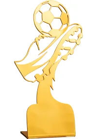 Trofeo de futbol en metacrilato dorado
