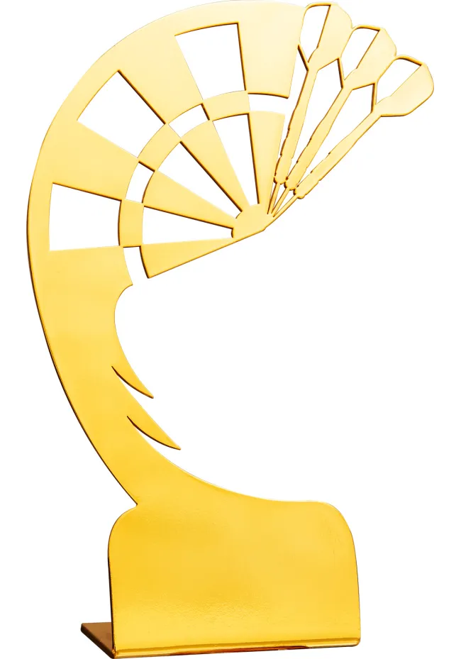 Trofeo de dardos en metacrilato dorado Trofeo de dardos en metacrilato dorado
