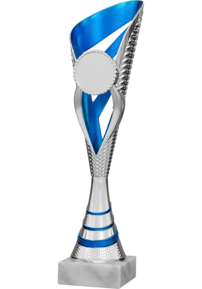 Large blue cup trophy measuring 34cm Large blue cup trophy measuring 34cm