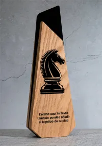 Wooden chess trophy