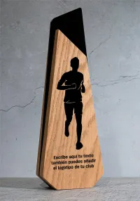 Wooden cross-country athletics trophy