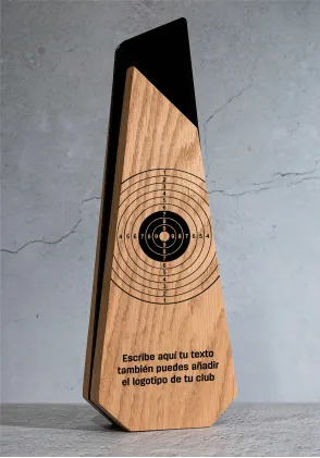 Olympische Schießtrophäe aus Holz