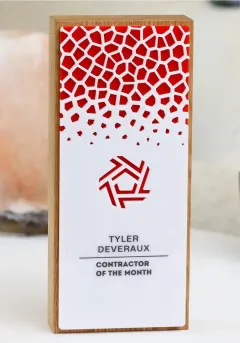 Wooden and openwork acrylic trophy Thumb