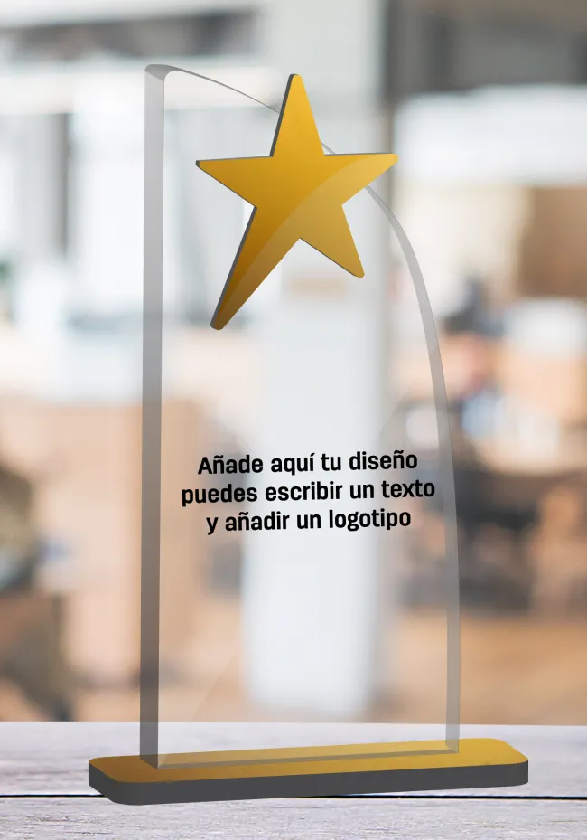 Trophée étoile en acrylique