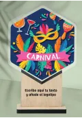 Trofeo carnaval en acrlico y madera Thumb