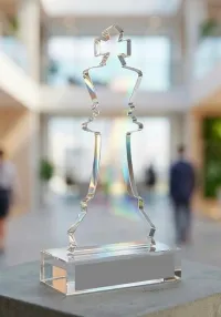 Trofeo de ajedrez en acrlico transparente