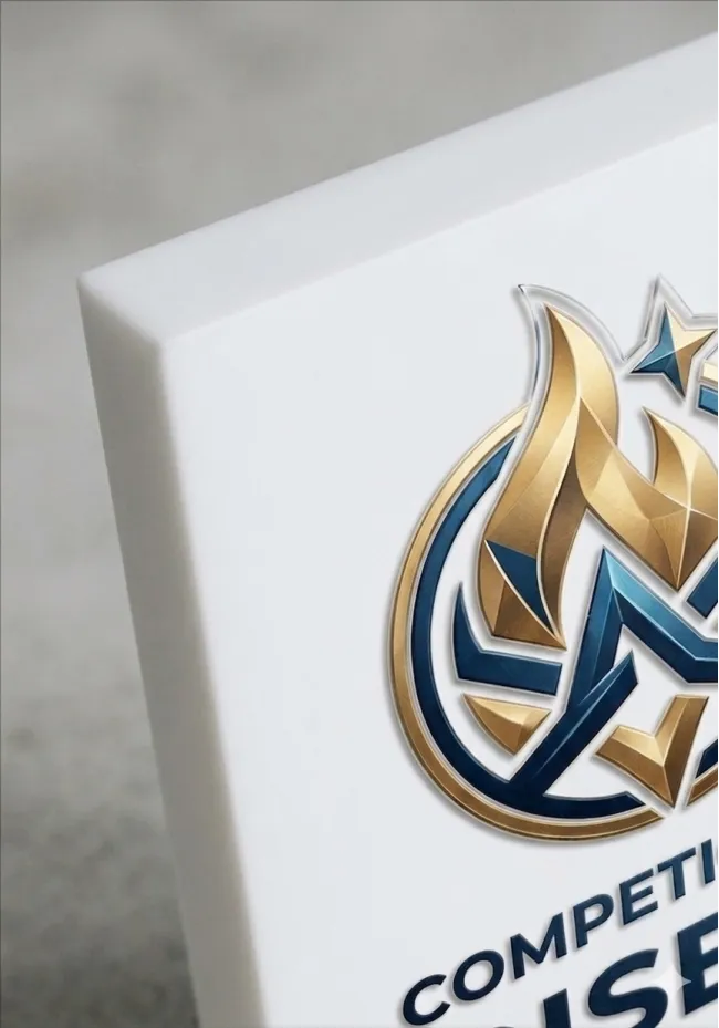 Trofeo taco de metacrilato blanco 2cm