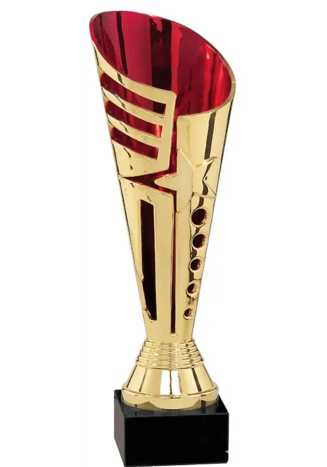 Gold and Red Competition Trophy - Modern Style Cup