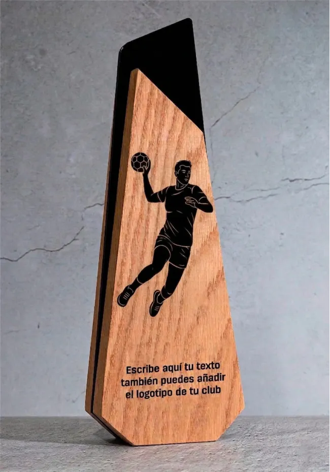 Trophée de handball en bois