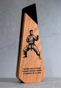 Trofeo de judo en madera