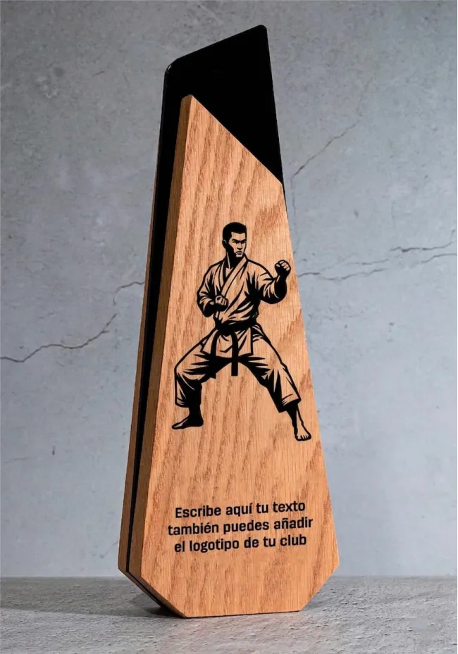 Trophée de judo en bois
