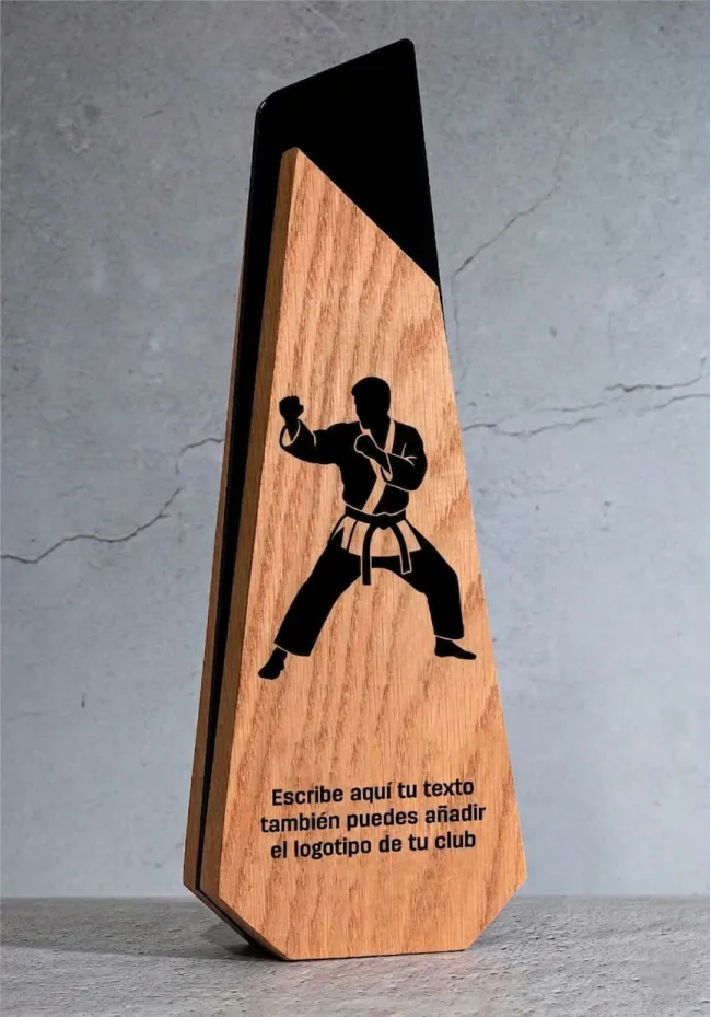 Trophée de karaté en bois
