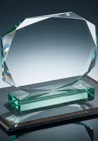 Trofeo de cristal rectangular apaisado