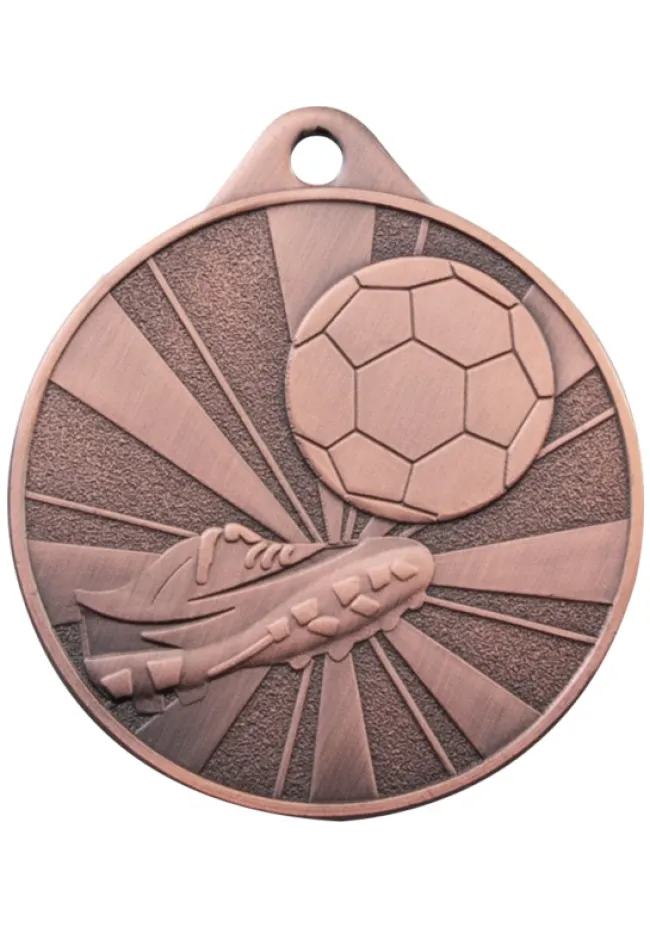 Médaille de football avec chaussure en relief