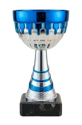 Metallic Blue Cup Sports Trophy for Championships and Tournaments