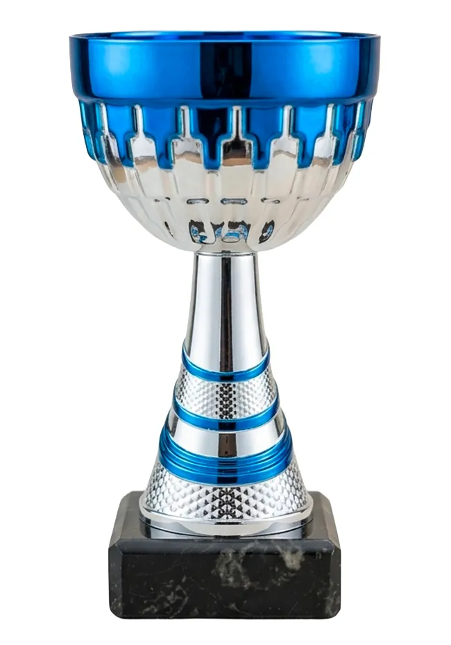 Trofeo Deportivo Copa Azul Metalizado para Campeonatos y Torneos