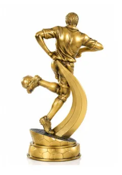 Trofeo de fútbol de resina dorado grande Thumb