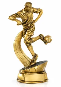 Trofeo de ftbol de resina dorado grande