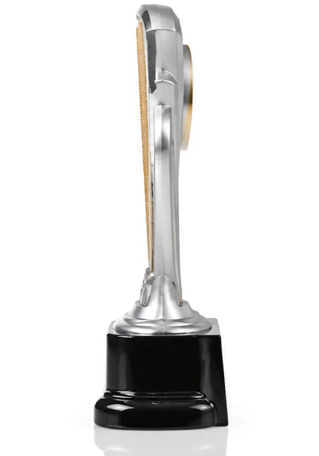 Trofeo Plateado y Dorado Personalizable con Disco Deportivo