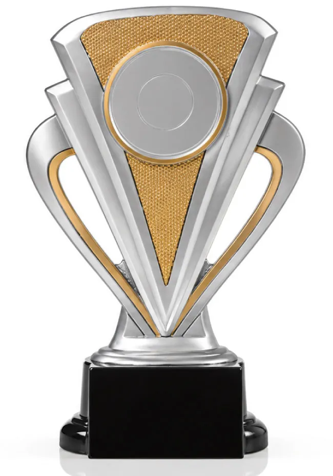 Trofeo Plateado y Dorado Personalizable con Disco Deportivo
