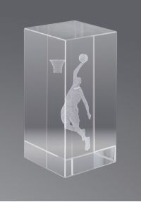 3D-Kristall-Trophäe Basket Männer