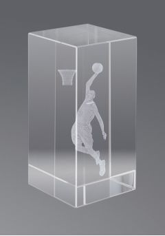 Trofeo cristal 3D Basket Masculino Thumb