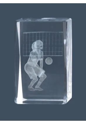 Weibliche Volley 3D-Kristall-Trophäe