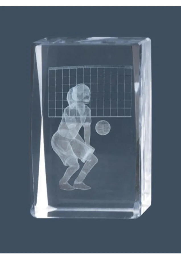 Weibliche Volley 3D-Kristall-Trophäe