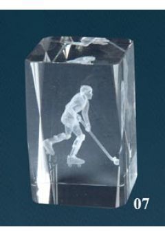 Trofeo cristal 3D Jugador Hockey Thumb