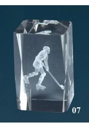 3D-Kristall-Trophäe Hockey-Spieler