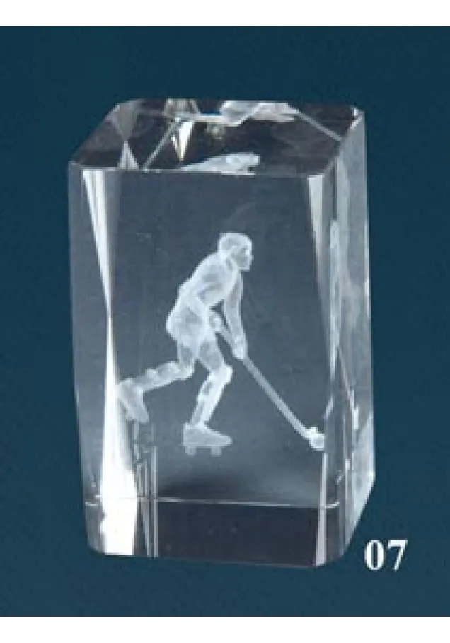 3D-Kristall-Trophäe Hockey-Spieler