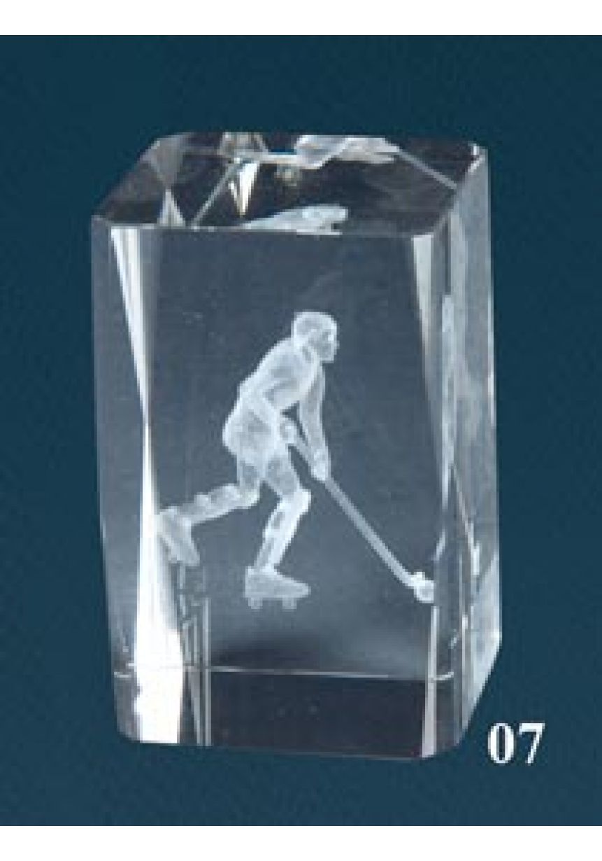 Trofeo cristal 3D Jugador Hockey
