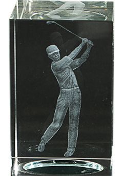 Trofeo cristal 3D Jugador Golf Masculino Thumb Trofeo cristal 3D Jugador Golf Masculino Thumb