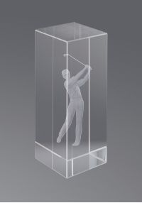 3D-Kristall-Trophäe Golf-Spieler-Mann