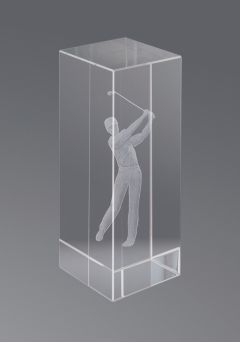 trophée en cristal 3D Golf Player Hommes Thumb